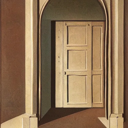 Image similar to Cream-colored plaster doors by Giorgio de Chirico