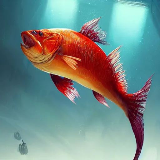 Image similar to fighting fish, artstation, cgsociety, award-winning, masterpiece, stunning, beautiful, glorious, powerful