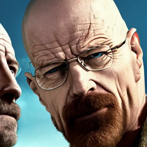 Image similar to walter white face to face with rick grimes