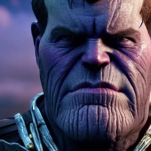 Image similar to Film still of Thanos, from Red Dead Redemption 2 (2018 video game)