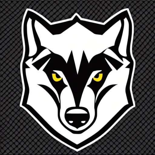 Image similar to a premium vector logo of a wolf. Hockey team logo