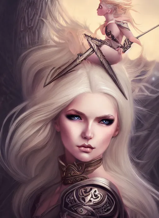 Image similar to blonde combat fairy venizian era, dark fantasy, extremely detailed, sharp focus, portrait, smooth, digital illustration, by rossdraws, frank franzzeta