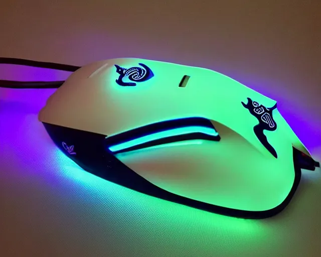 Prompt: razer swan with gaming leds in feathers