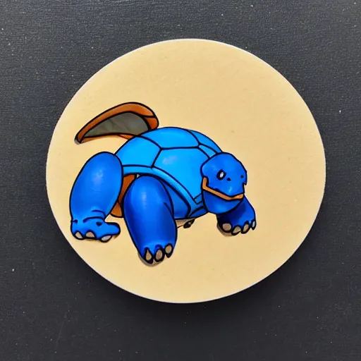 Image similar to photo of blastoise as a shrinky dink