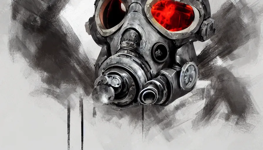 Image similar to concept art by jama jurabaev, cinematic shot, trending on artstation, high quality, brush stroke, gas mask