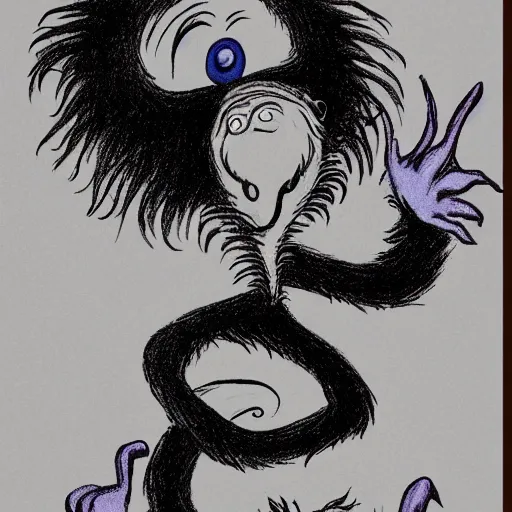 Image similar to a creature, drawn by dr. seuss, 8 k, illustration