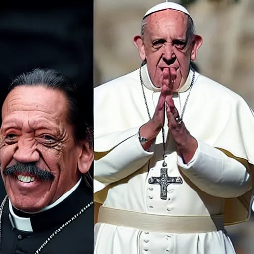 Image similar to danny trejo as the pope