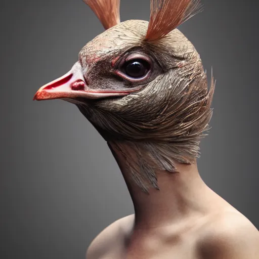 Image similar to anonymous as a turducken, award winning creature portrait photography, extremely detailed, artstation, 8 k, sensual lighting, incredible art, wlop, artgerm