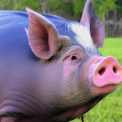 Image similar to profile photo of a cool pig with lipstick