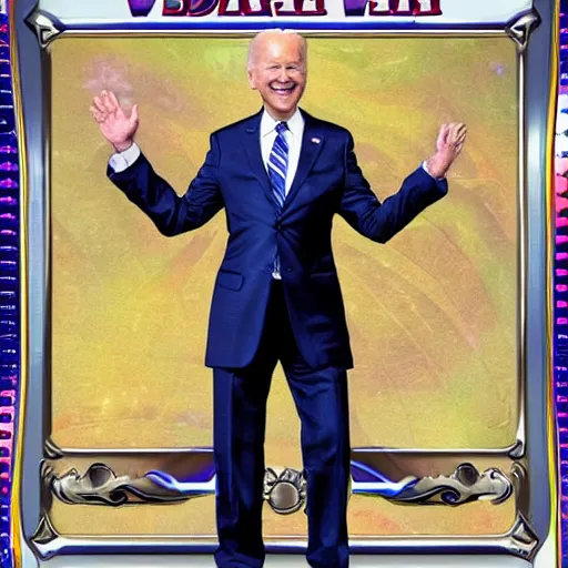 Image similar to joe biden as a yugioh card, award winning professional digital art