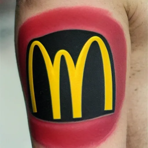 Prompt: mcdonalds logo tattoo