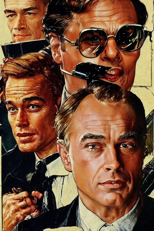 Image similar to Cliff Booth from Once upon a time in Hollywood painted by Norman Rockwell