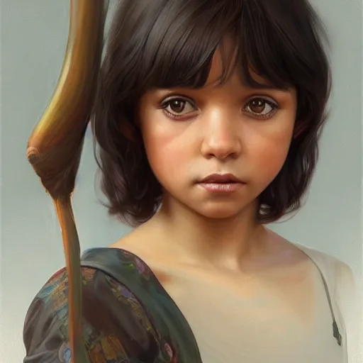 Image similar to ultra realistic illustration, dora the explorer, intricate, elegant, highly detailed, digital painting, artstation, concept art, smooth, sharp focus, illustration, art by artgerm and greg rutkowski and alphonse mucha