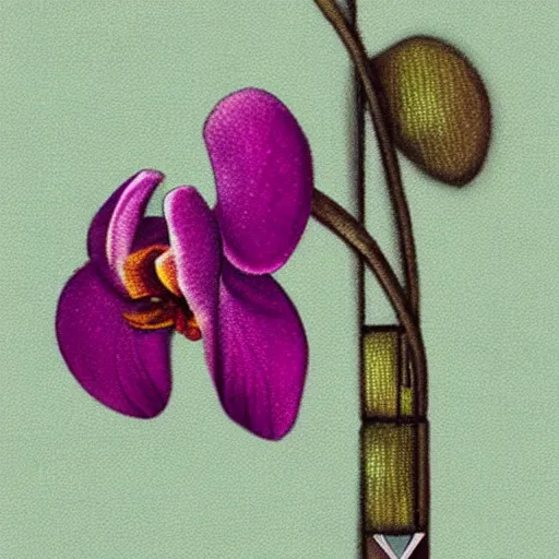 Image similar to orchid in amulet, highly detailed, photorealistic