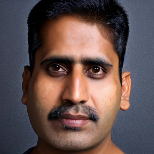 Prompt: headshot, portrait photo still of an average indian man, white background, 8 k, 8 5 mm f 1. 8