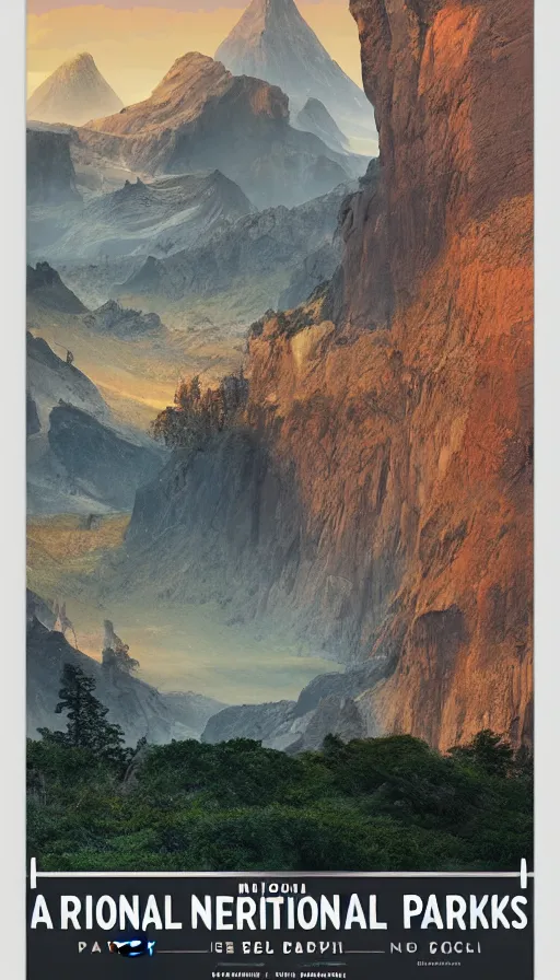 Prompt: a national parks poster for Mordor