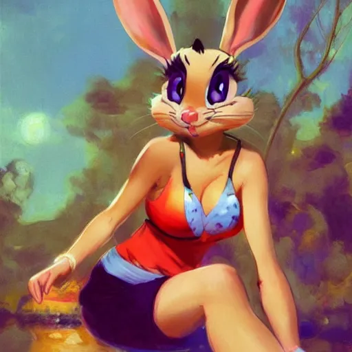 Image similar to !dream Lola Bunny fanart, deviantart, Ilya Repin, Tooth Wu