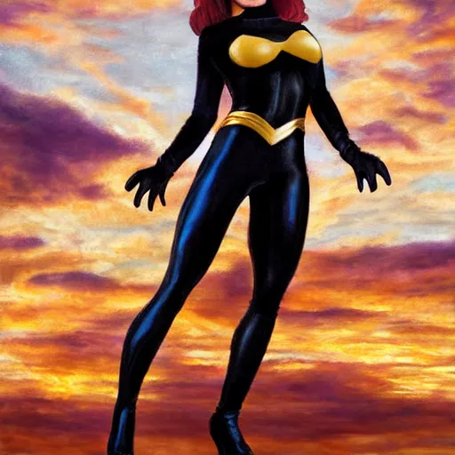 Prompt: Kyrsten Ritter as Cat Woman, Golden Hour, Photorealistic