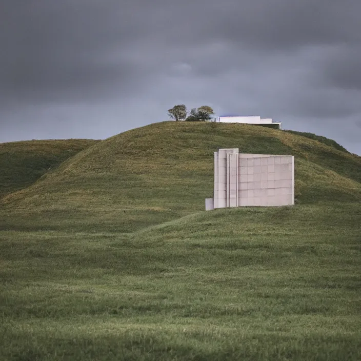 Image similar to a building in a landscape, unusual