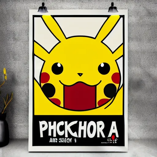 Image similar to a poster of a horror slasher movie starring pikachu