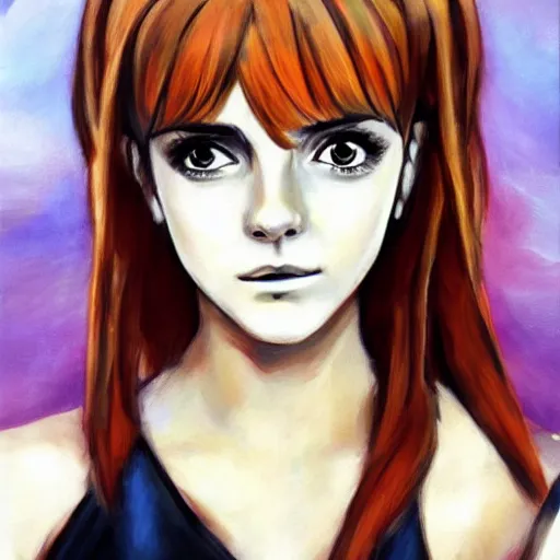 Image similar to beautiful emma watson cosplay as nami from one piece, oil painting, full body.