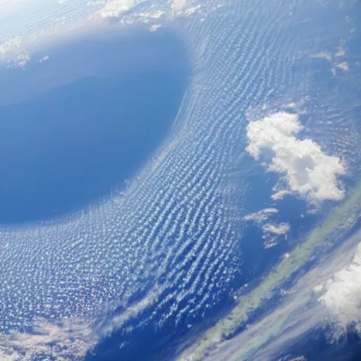 Prompt: cloud formation in the south indian ocean. photo taken by an astronaut aboard the iss