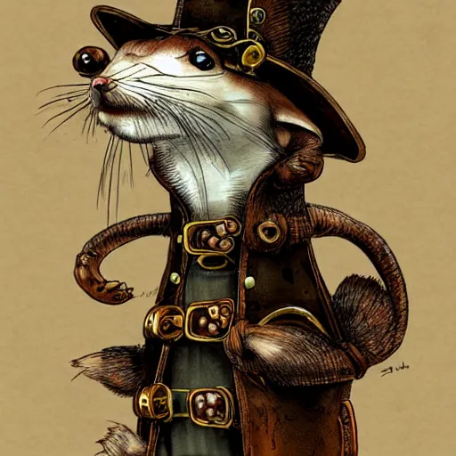 Image similar to steampunk ferret in tophet art