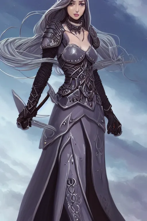 a full body portrait of a gorgeous female paladin, | Stable Diffusion