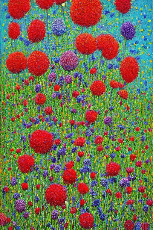 Image similar to spring flowers, happy and beautiful, by ivan marchuk