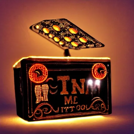 Prompt: tiny movie prop with led lights, intricate and detailed