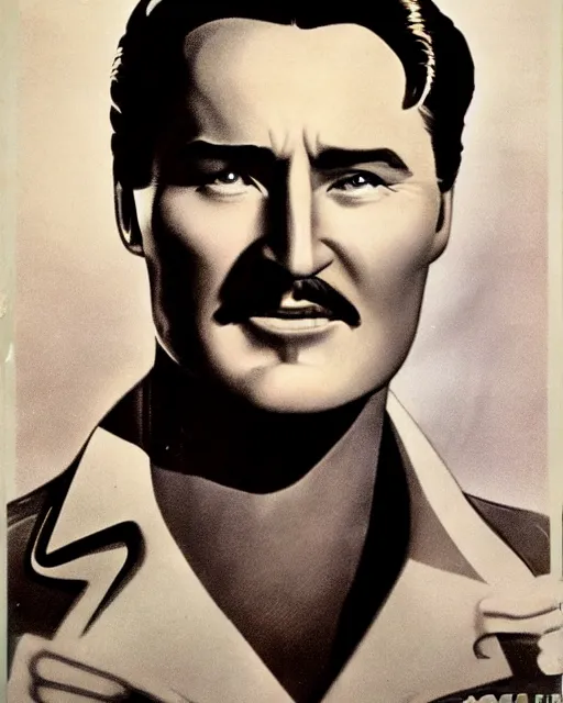 Prompt: Errol Flynn as a scientist. 1980s dystopian Soviet Russia, propaganda screens. Unreal engine, fantasy art. Faithfully depicted facial expression, perfect anatomy global illumination, radiant light, detailed and intricate environment