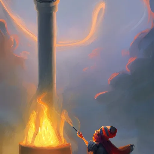 Prompt: a house Stove Chimneys spreading smoke, magical atmosphere, trending on artstation, 30mm, by Noah Bradley trending on ArtStation, deviantart, high detail, stylized portrait