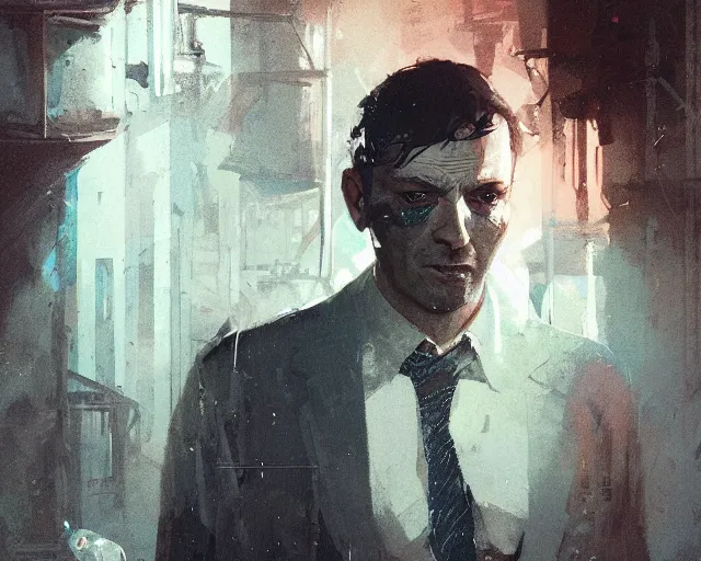 Image similar to detailed portrait Detective 1970s by ismail inceoglu dragan bibin hans thoma greg rutkowski Alexandros Pyromallis Nekro Rene Margitte illustrated