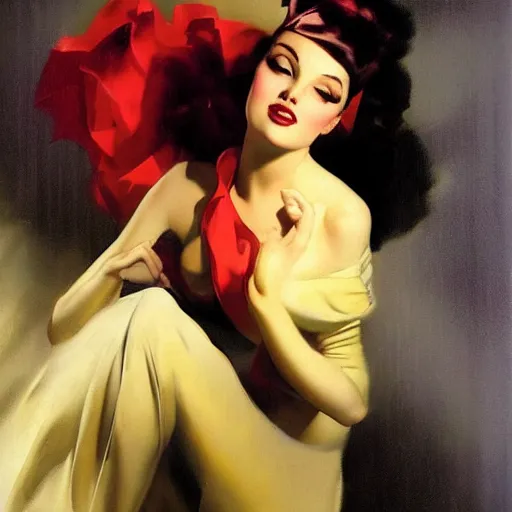 Prompt: atwork by Rolf Armstrong