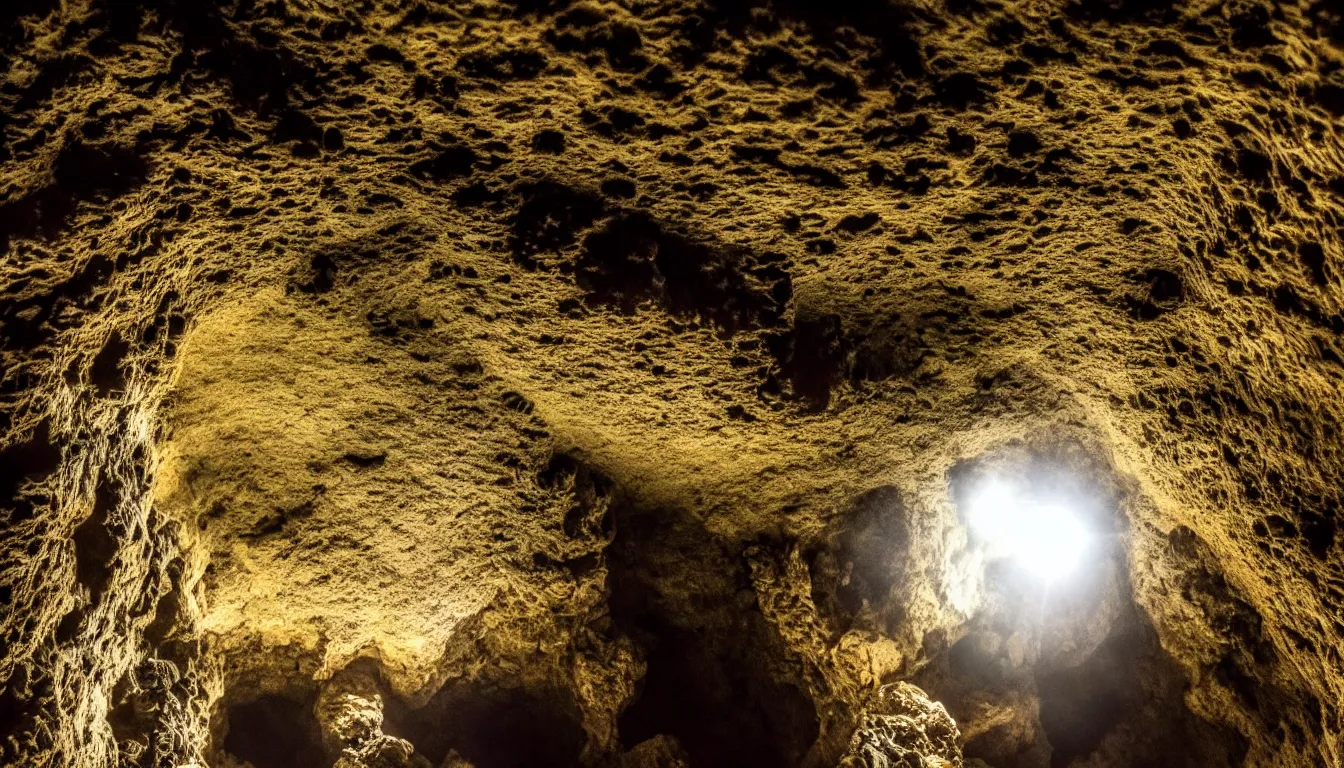 Prompt: photo from the bottom of a deep cavern, 4k, beautiful