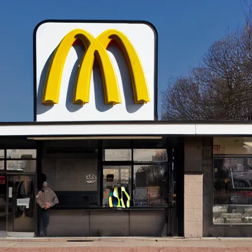 Image similar to brutalist mcdonalds