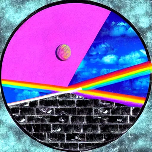 Image similar to pink floyd dark side of the moon, album cover, music 🎶, digital art