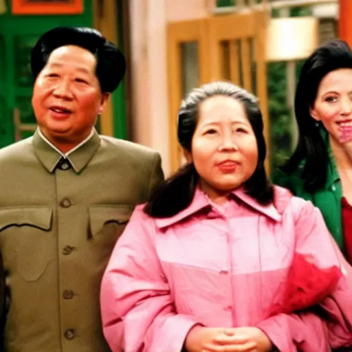 Image similar to A still of Mao Zedong in the 1990s sitcom Friends