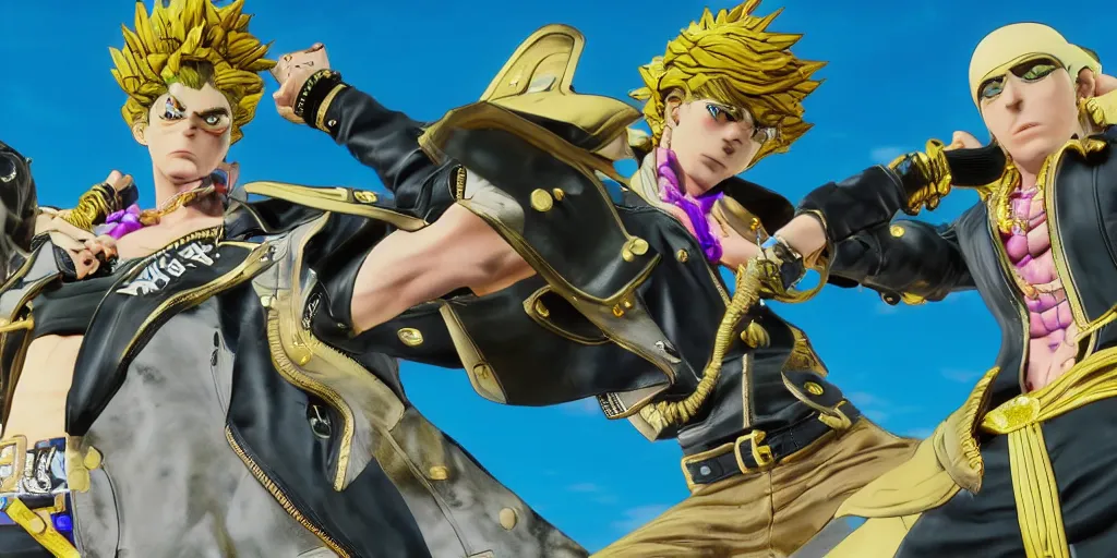 Prompt: jojo's bizarre adventure : golden wind, unreal engine 5, render, ray tracing