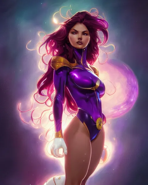 Image similar to ultra realistic illustration, danielle campbell as starfire anime, intricate, elegant, highly detailed, digital painting, artstation, concept art, smooth, sharp focus, illustration, art by artgerm and greg rutkowski and alphonse mucha and wlop