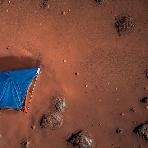 Image similar to camping on mars, 4 k, high detail, high - resolution photograph, professional photography, ultra - detail