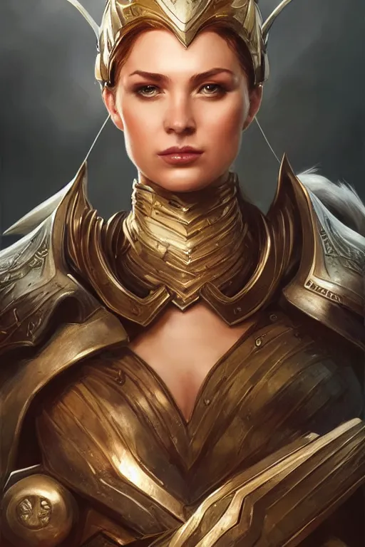 Image similar to amazon valkyrie athena, d & d, fantasy, portrait, highly detailed, headshot, digital painting, trending on artstation, concept art, sharp focus, illustration, art by artgerm and greg rutkowski and magali villeneuve