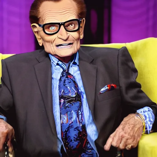 Image similar to larry - king dressed like skeletor comic - book drawing from mad - magazine