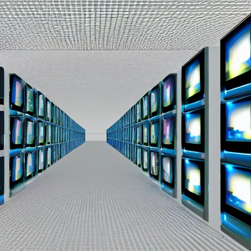 Image similar to a room in matrix field with computers, highly detailed, hight resolution photo, 8K