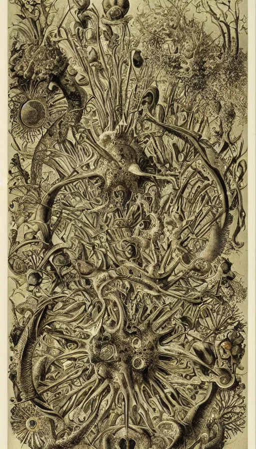 Image similar to the end of the world, by ernst haeckel