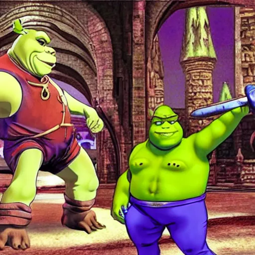 Image similar to Shrek in Jojo's Bizarre Adventure