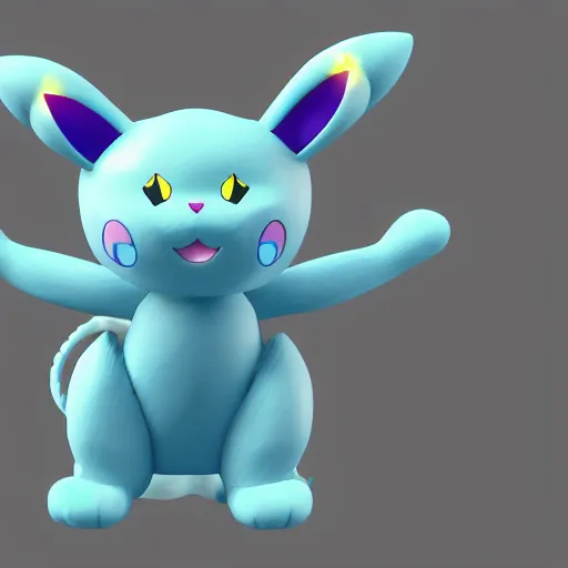 Image similar to 3D render of a cute electric type cat based pokemon, digital art