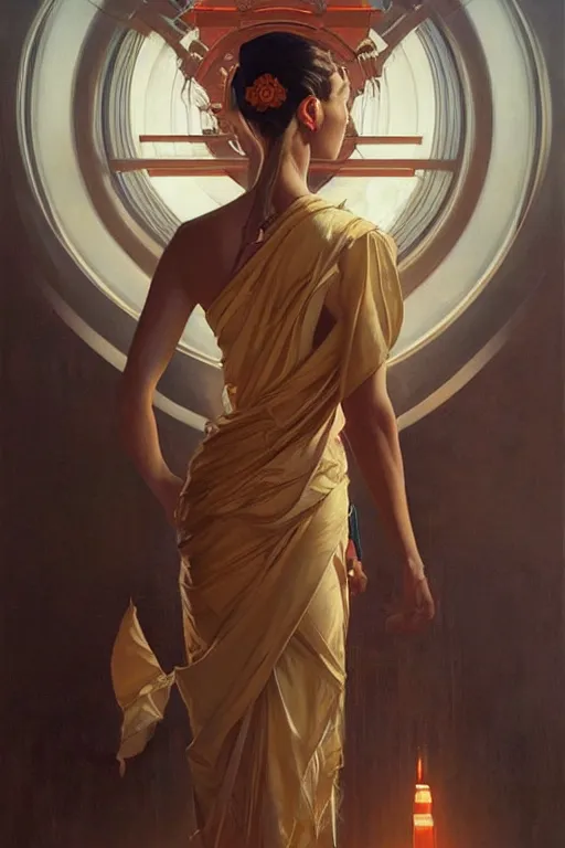 Image similar to buddhism, futurism, painting by greg rutkowski, j. c. leyendecker, artgerm