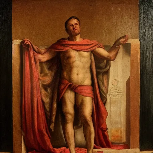 Prompt: Elon Musk in roman painting