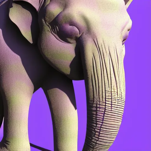 Prompt: realistic purple elephant global illumination